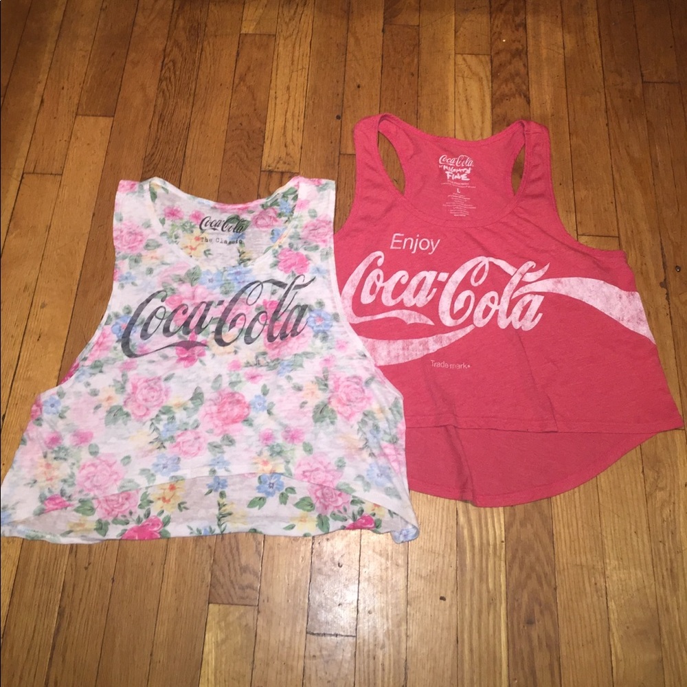 VINTAGE COCA-COLA LOGO CROP TANK TOPS BUNDLE SIZE SMALL